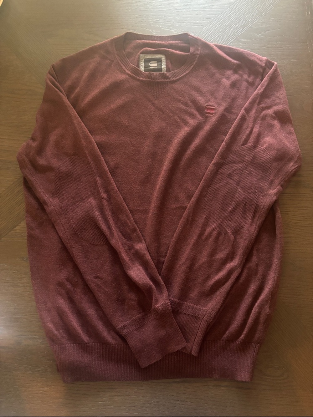 G-Star Mens Crewneck Sweater - Burgundy Redy